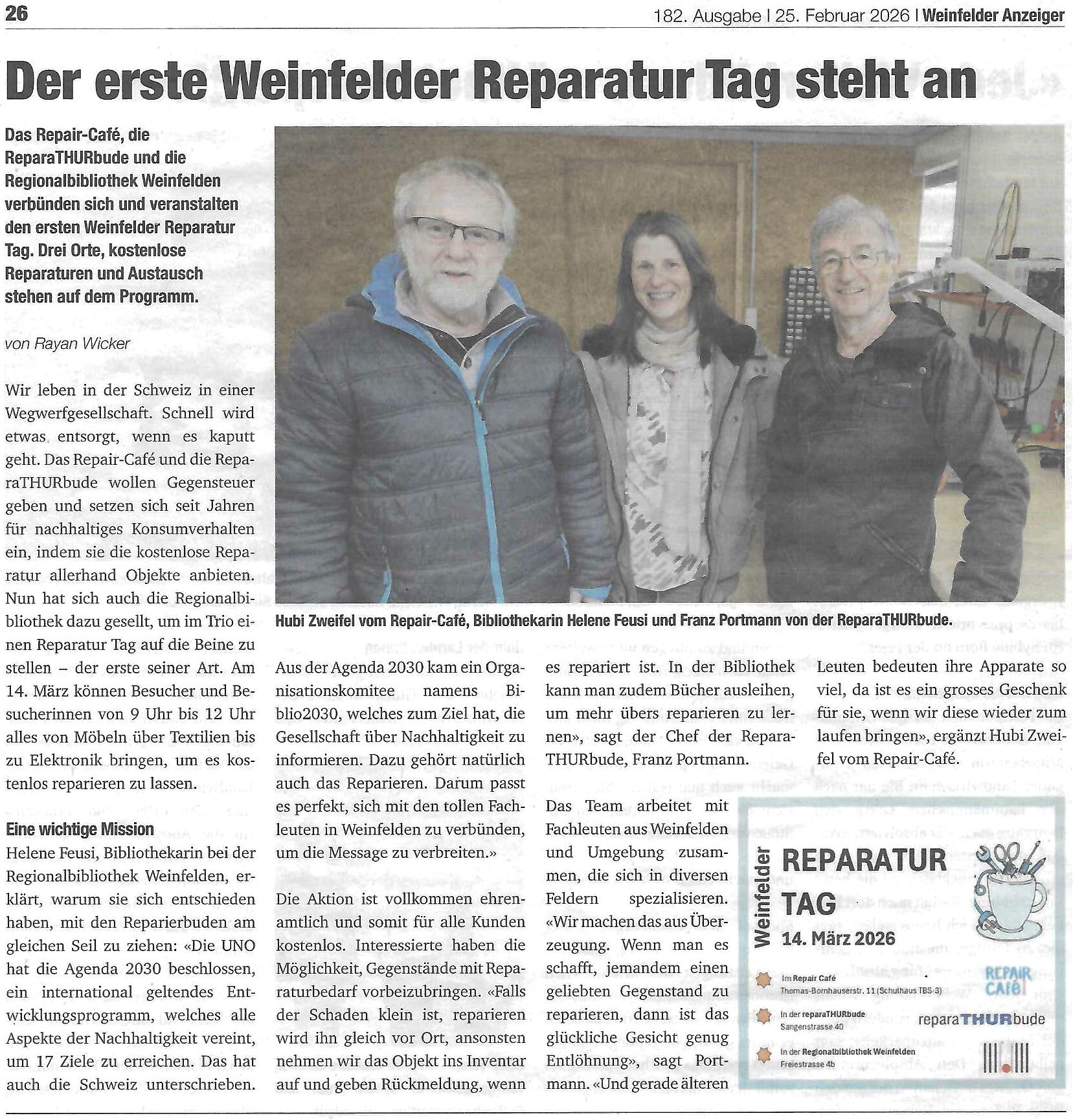 Reparatur-Tag-Weinfelden 14. März 2026